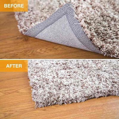 4Pcs Rug Gripper Non Slip Washable Carpet Tape 10*10CM Rug P
