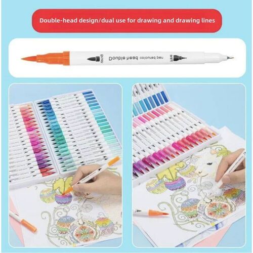 12/24/100/120 Colors Felt Tip Drawing Watercolor Art Markers