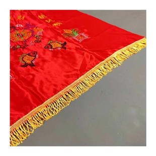 上梁大吉红布农村房屋上用的挂件横幅新房自建房大梁挂红绸布用品