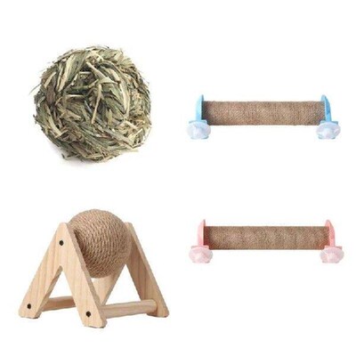 Small Pet Chewing Toy Rabbit Scratching Toy SisalHemp Ball