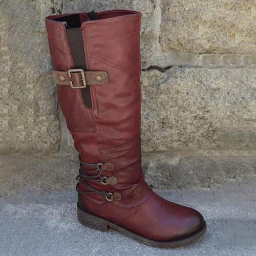 KAMUCC  Winter Boots Women Basic Women Mid-Calf Boots Round