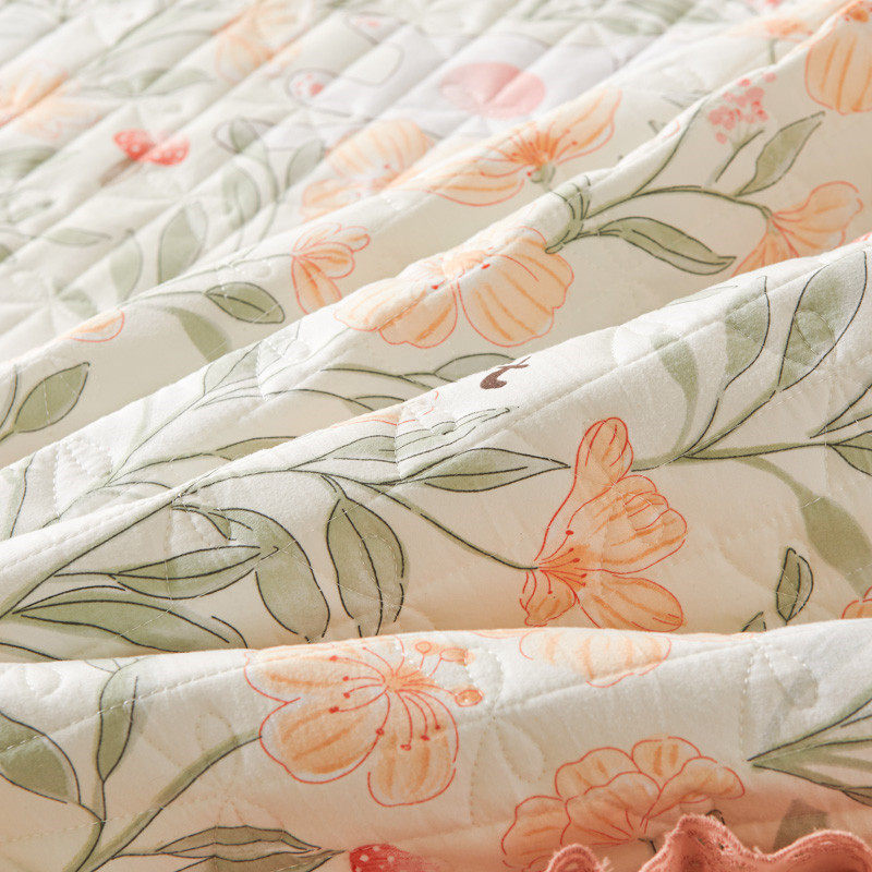 小清新夹棉牀裙单件田园风加厚牀罩三件可机洗磨毛牀花边牀盖,床上用品,床裙,淘宝优惠券,粉丝福利购,淘宝优惠卷