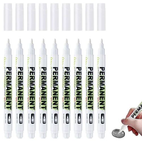 10Pcs Waterproof White Marker Pen Alcohol Paint Oily Tire Pa