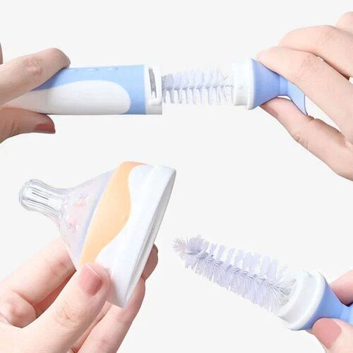 2 in 1 Silicone Suction Cup Baby Bottle Brush Nipple Brush S
