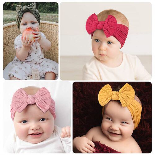 Cable Newborn Baby Headband For Girls Elastic Knit Children