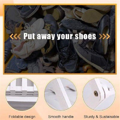 Bamboo Shoe Rack For Entryway - Foldable, Narrow Organizer