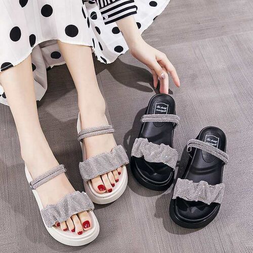 Rhinestone Thick Slippers Womens New Arrival Summer Outwear