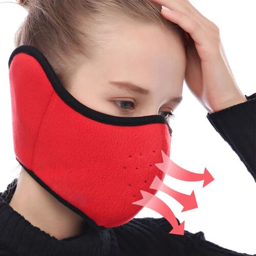 Fashion Winter Half Face Mask Thermal Fleece Ear Mouth Cover