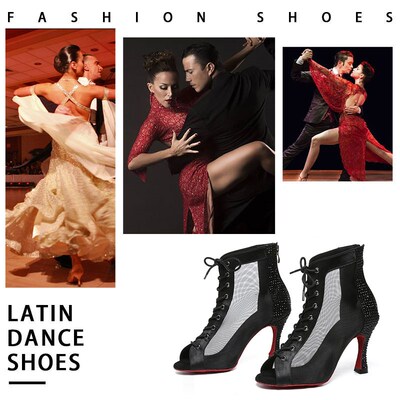 SWDZM Women Latin Dance Shoes Ladies Dancing Shoes Woman Tan