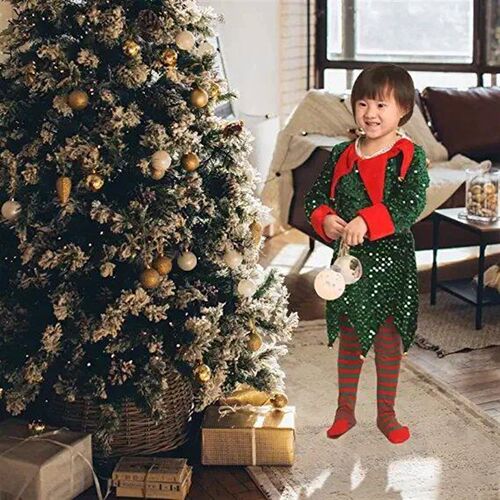 Christmas Santa Claus Dress for Girls Boys Elf Cosplay New Y