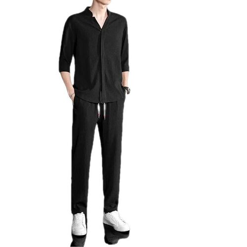 Mens Suit Ethnic Fashion Mens Full Set Of Linen Leisure Ch