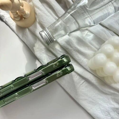 Stereoscopic Green Woven Plaid Convexity Soft Transparent Cu