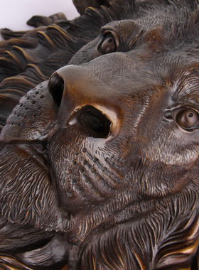 铜狮头铜狮子头大号铜狮首铜器工艺品家居饰品墙壁挂件