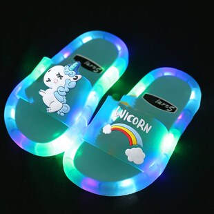 Unicorn Children LED Kids Sand Girl Baby Slippers