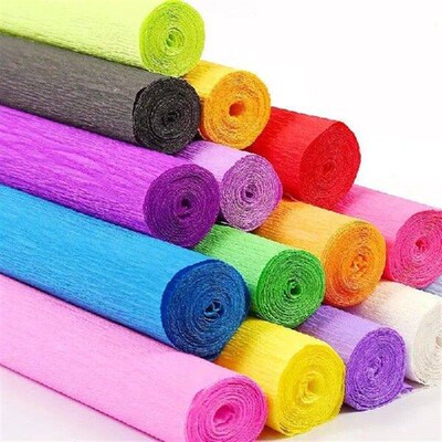 17 Colors 250x50cm Colored Crepe Paper Roll Origami