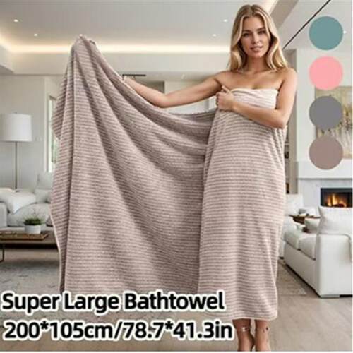 Super Large Bathtowel Velvet Bath Beach Towel Bathrobe Coral