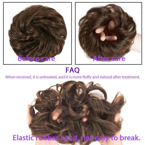 Ynthetic Messy Curly Hair Bun Chignon ScrunchyHair Synthetic