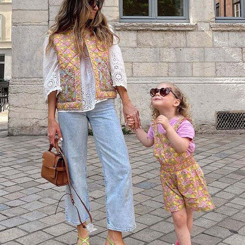 Colorful Vintage Printed Front Open Vest Women Autumn Sleeve