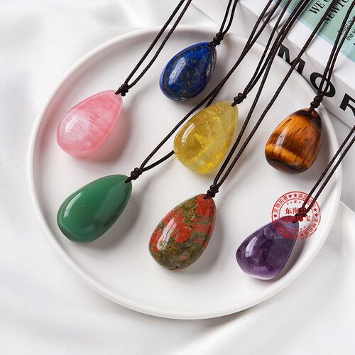 Natural Crystal Raw Stone Polished Drop-Shaped Polished Pend