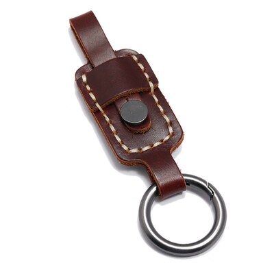 Simple Retro Hand Sewn Premium Leather Keychain Creative Per