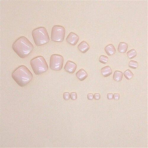 Aurora Style Press-on Toe Nail Solid Color Short Square