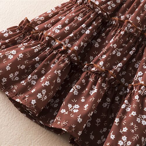 Summer Girls Short Sleeve Dress Children Casual Flower Print
