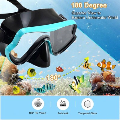 Scuba Diving Mask Snorkel Set For Adults Tempered Glass Prof