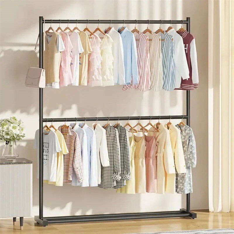 Rolling Clothes Rack Simple Floor Hanger Home Furniture Livi