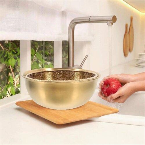 2 Pcs Stainless Steel Drain Basket Kitchen Basin Rice