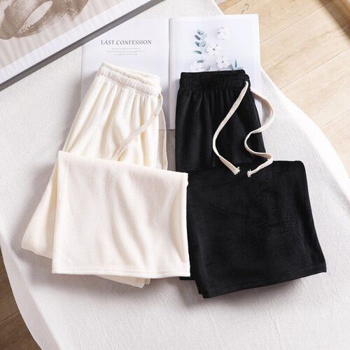 Chenille Wide-leg Pants Womens Draped Corduroy Casual Strai