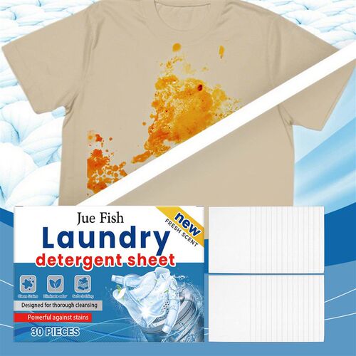 JUE FISH Laundry Detergent Sheets for Daily Wear - Gently Cl