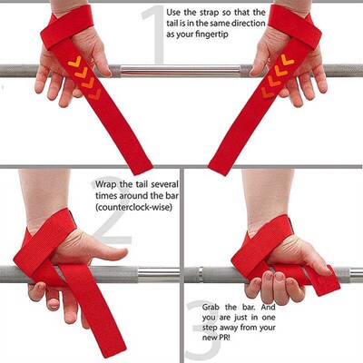 1 Pair Weight Lifting Wrist Straps Gym Fitness Lifting Strap