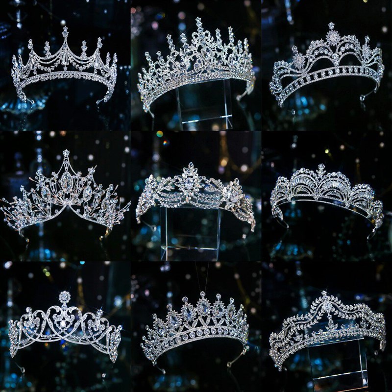 Luxury Diverse Silver Color Crystal Bridal Tiaras Crown Rhin图片