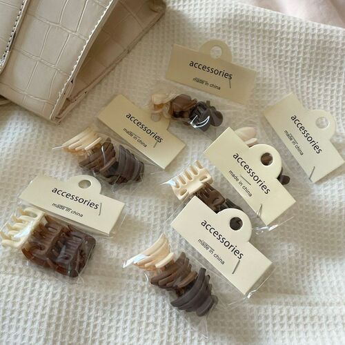 Korea INS milk tea color three-color grab clip suit ponytail