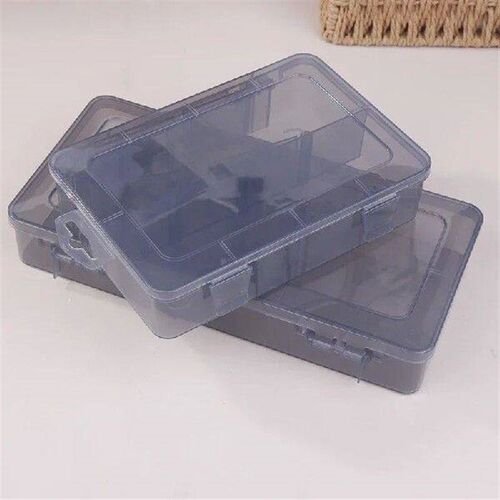 Multi-grid Parts Box Transparent Gray Plastic Electronic