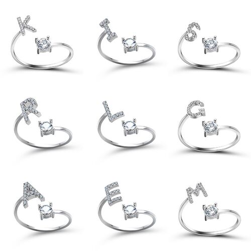 Creative A-Z Alphabet 26 Letter Rings Personlity Initial Nam