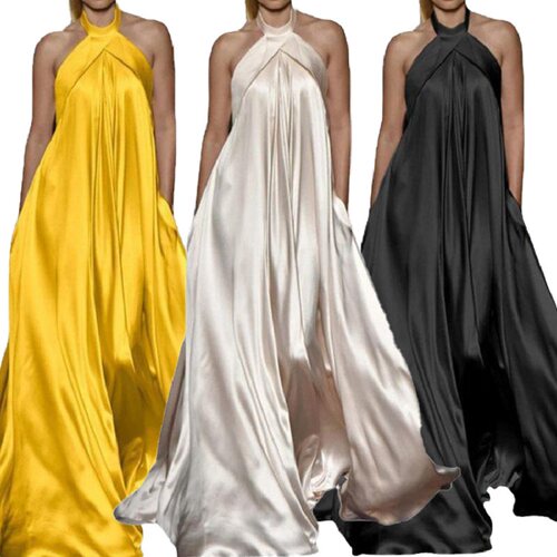 Womens Party Dress Stain Maxi long Dress White Black