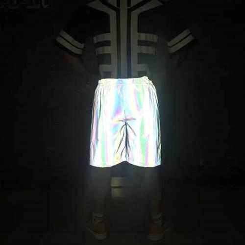 Reflective shorts large size loose men and women seven