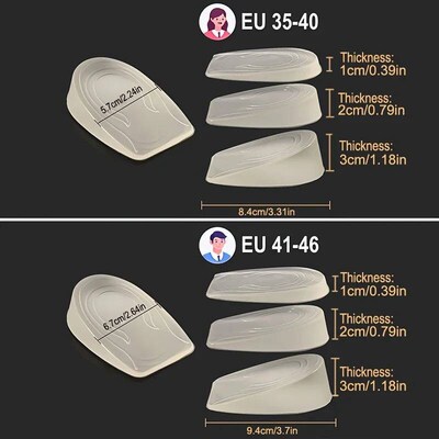 Silicone Gel Height Increae Inole Heel Lifting Inert Shoe Fo