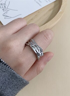 Minimalist Silver Color Geometric Irregular Open Rings Retro