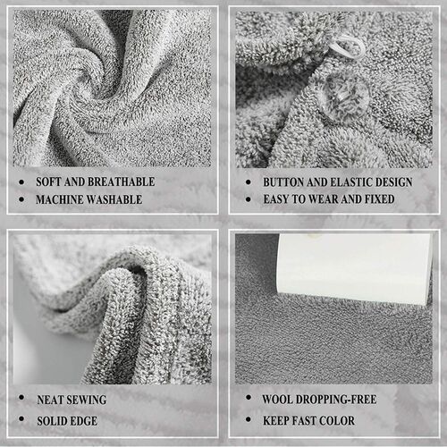 Bamboo Charcoal Fiber Hair Towels Bath Head Turban Wrap Quic