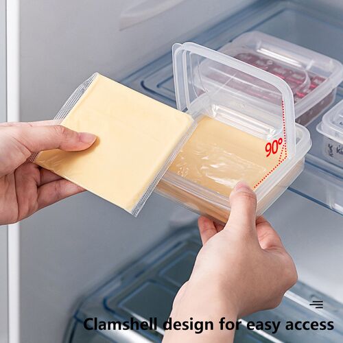 2PCS Transparent Butter Cheese Storage Box Portable Refriger