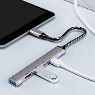 896F 4 in1 USB C Hub Multi USB Ports USB3.0 USB2.0 TypeC