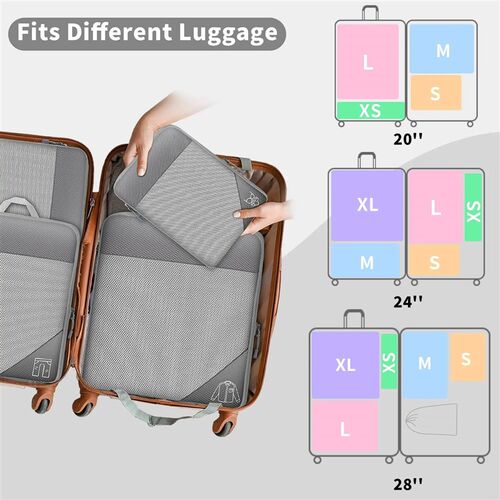 3/6PCS Compressed Packing Cubes Travel Storage Set With Shoe