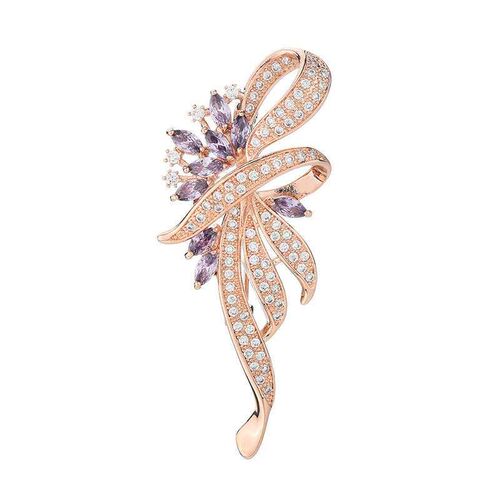Light Luxury Atmospheric Zircon Brooch Corsage High-end Larg