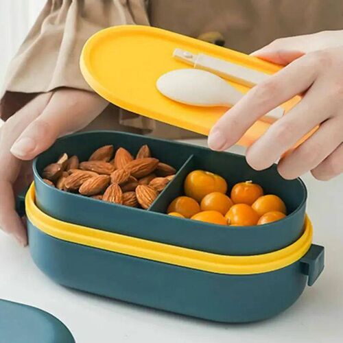 850ML Portable Double-layer Lunch Box Microwavable Bento Box