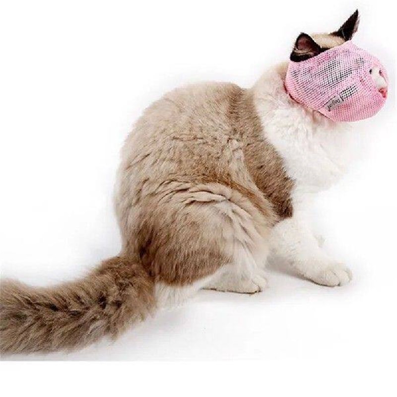 Pet Cats Anti Bite Muzzles Breathable Mesh Cat Travel Tool - 实物图