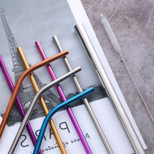 304 stainless steel straws suit colour metal non disposable
