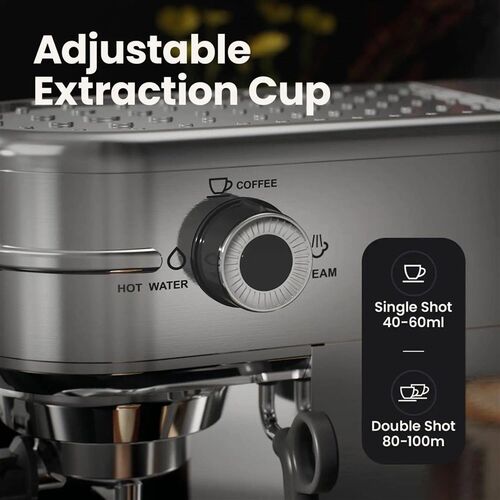 Espresso Machine - 20Bar Coffee Maker with Foaming Steam Wan