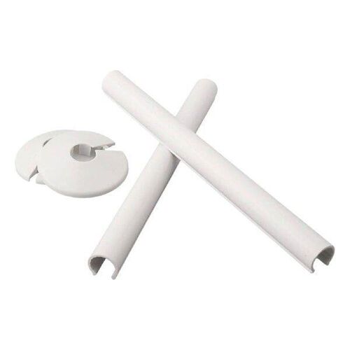 2PCS Pipes Radiator Pipe Covers Sleeve 15mm Collars Cut Fit